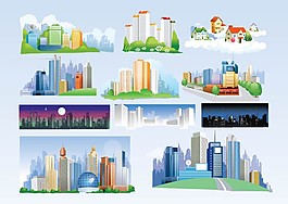 城市风光矢量图