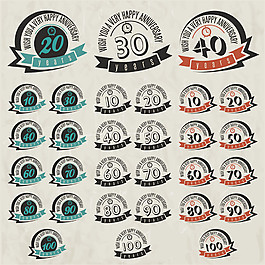 复古圆环100周年庆标志图片