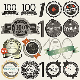 怀旧复古100周年标签图片