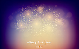 新年2017烟花模糊背景