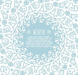 冬季背景与装饰手绘元素
