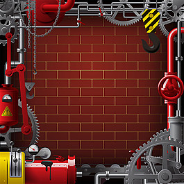 齿轮钩子边框图片