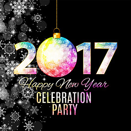 2017新年海报雪花背景图片