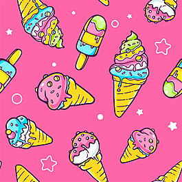 彩色冰淇淋卡通背景图片