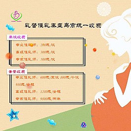母婴简洁收费明细表