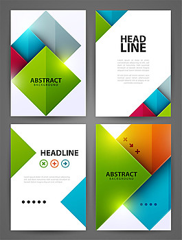 彩色菱形几何画册图片