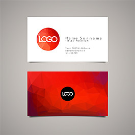 时尚几何名片设计矢量图