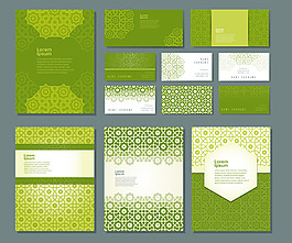 几何绿色VI模板