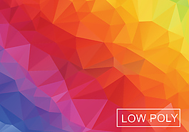 Low Poly Rainbow抽象背景向量