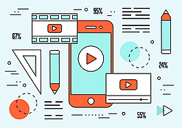 自由线性视频编辑矢量背景