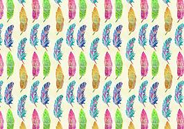 免费矢量水彩Bohemian Feather Pattern