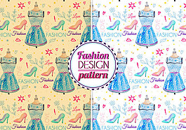 自由矢量水彩时尚图案