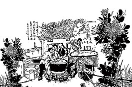 做粉条手艺插画