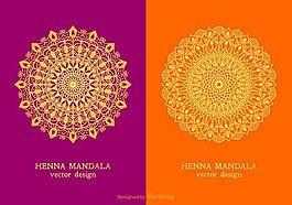 免费矢量Henna Mandala设计