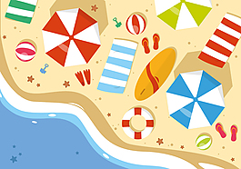 免费夏季海滩矢量插画