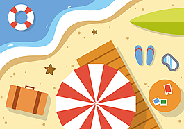 免费夏季海滩矢量插画