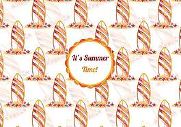 自由矢量水彩冲浪图案