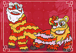 狮子舞背景插图