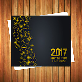 2017金色雪花的卡片
