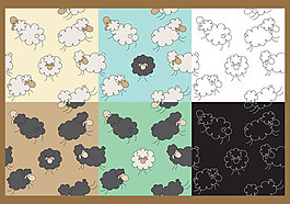 矢量Sheep Patterns