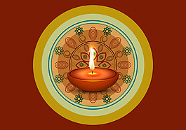 点燃油灯上Rangoli