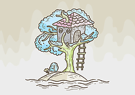 树屋矢量图