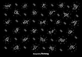 手绘字母矢量