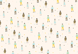 人与Woman Pattern Vector
