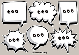 向量Cartoon White语音气泡