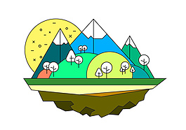 景观岛矢量图