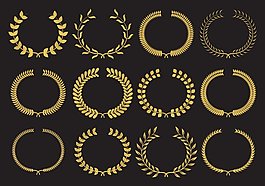 金色花环矢量