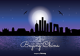 中国北京的夜空图