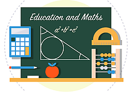 数学回到学校矢量插图