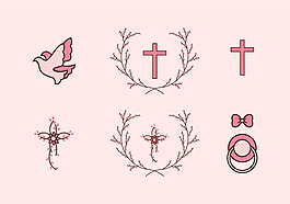 粉红色的bautizo图标