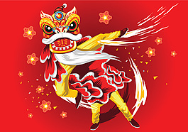 梅花梅花矢量中国新年贺卡