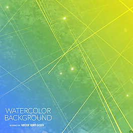 梯度蓝黄水彩背景