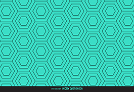 绿色线性六角图案