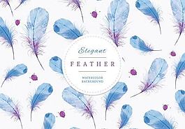 创意水彩羽毛背景