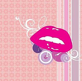 唇圈抽象装饰背景