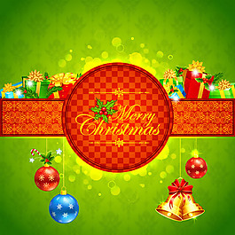 植物区系的圣诞卡礼包和徽章