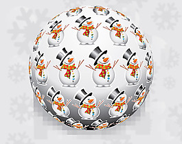 与Snowman Pattern的3D圣诞球