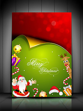 圣诞卡与圣诞老人爪及饰品