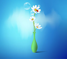 白色的雏菊花瓶