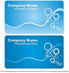 蓝色名片矢量图