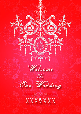 大红色欧式婚庆水牌