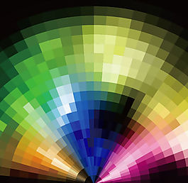 丰富多彩的径向Tilled Mosaic Background
