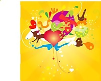 抽象趣味元素插画