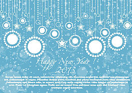 新年快乐2013蓝牌矢量插画