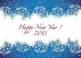 新年快乐2013蓝贺卡免费矢量图