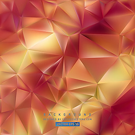 中文摘要红黄Low Poly Background